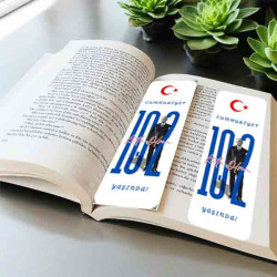 Cumhuriyet 102 Yaşında Kitap Ayracı | 29 Ekim Atatürk'lü Hediyelik Ayraç