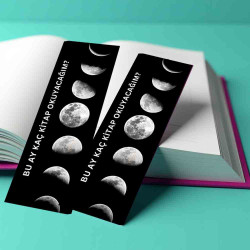 Ay'ın Evreleri Kitap Ayracı | Aylık Okuma Hedefi Motivasyon Ayracı