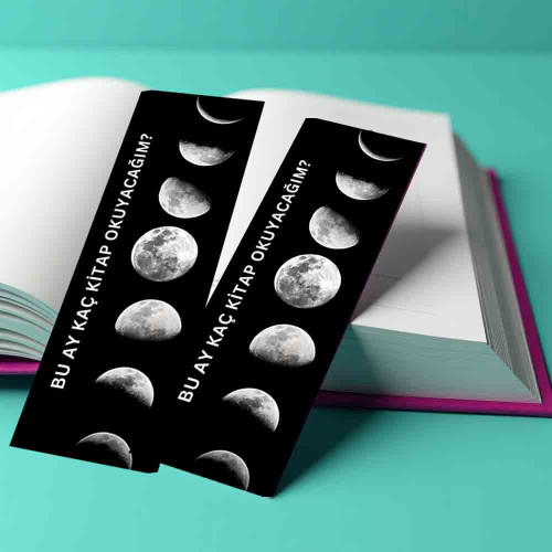 Ay'ın Evreleri Kitap Ayracı | Aylık Okuma Hedefi Motivasyon Ayracı