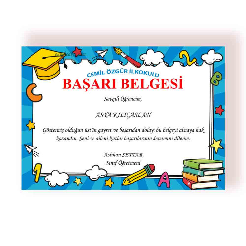 Başarı Belgesi | Öğrenciler İçin Teşekkür ve Takdir Sertifikası Başarı Belgesi | Öğrenciler İçin Teşekkür ve Takdir Sertifikası