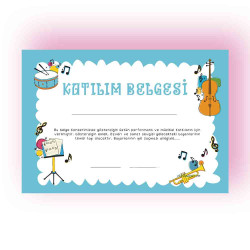 Müzik Konseri Katılım Belgesi - Çocuklar İçin Enstrüman Başarı Sertifikası