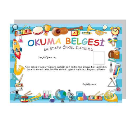 Artık Okuyorum Belgesi Renkli Artık Okuyorum Belgesi Renkli