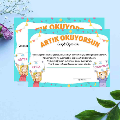 Okuma Becerisi Belgesi | Artık Okuyorum Sertifikası Okuma Becerisi Belgesi | Artık Okuyorum Sertifikası