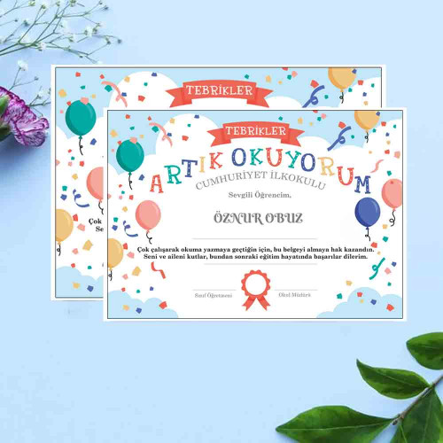 Okuma Becerisi Belgesi | Artık Okuyorum Sertifikası Okuma Becerisi Belgesi | Artık Okuyorum Sertifikası
