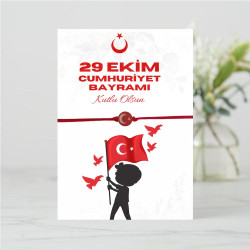 29 Ekim Cumhuriyet Bayramı Hediyelik Bileklikli Kart