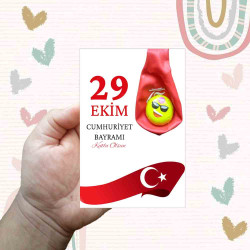 29 Ekim Cumhuriyet Bayramı Balon Kartı | Bayram Coşkusuna Tatlı ve Renkli Dokunuş