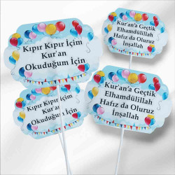 Kur'an'a Geçiş ve Hatim Töreni Konuşma Balonları - El Pankartı Seti 2 Adet