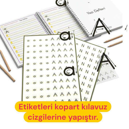 Harf ve Rakam Sticker Seti - Yazı Defteri İçin Kendinden Yapışkanlı Model Harf ve Rakam Etiketleri Harf ve Rakam Sticker Seti - Yazı Defteri İçin Kendinden Yapışkanlı Model Harf ve Rakam Etiketleri
