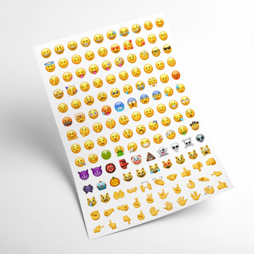 Emoji Sticker Seti | Yüz İfadeleri ve Semboller Çıkartma Sayfası
