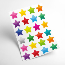 Renkli Parlak Yıldız Sticker Seti | Öğrenci Motivasyon ve Ödül Çıkartmaları