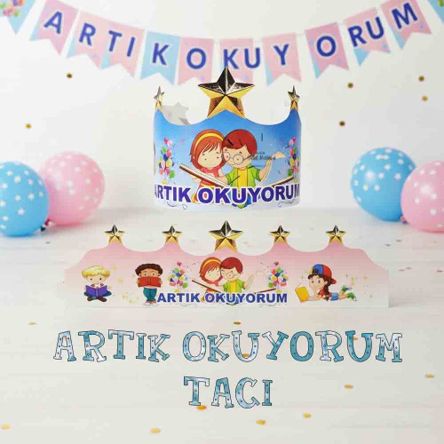 Artık Okuyorum Tacı | Okuma Bayramı İçin Renkli ve Motive Edici Aksesuar Artık Okuyorum Tacı | Okuma Bayramı İçin Renkli ve Motive Edici Aksesuar