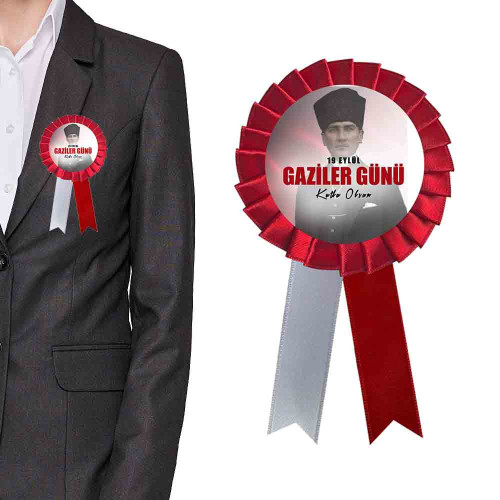 Gaziler Günü Kokartı | Kalpaklı Atatürk Fotoğraflı 19 Eylül Yaka Rozeti Gaziler Günü Kokartı | Kalpaklı Atatürk Fotoğraflı 19 Eylül Yaka Rozeti
