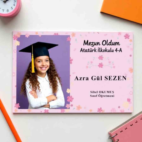 Mezuniyet Magneti | Kişiye Özel Fotoğraflı ve İsimli Tasarım