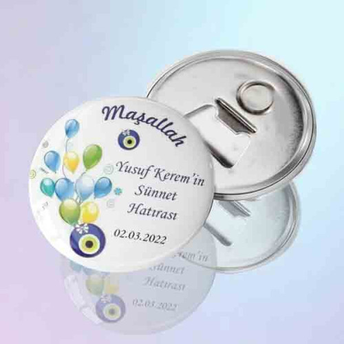Yuvarlak Açacak Magnet Sünnet | Hatırası Balonlu Yuvarlak Açacak Magnet Sünnet | Hatırası Balonlu