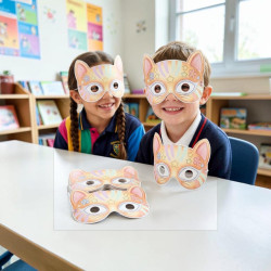 Kedi Tasarımlı Karton Maske - İlkokul ve Ana Sınıfı Öğrencileri İçin Lastikli Hayvan Maskesi (20x13,5 cm) Kedi Tasarımlı Karton Maske - İlkokul ve Ana Sınıfı Öğrencileri İçin Lastikli Hayvan Maskesi (20x13,5 cm)