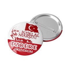 12 Mart İstiklal Marşının Kabulü Rozeti | Özel Tasarım Milli Bayram Rozeti