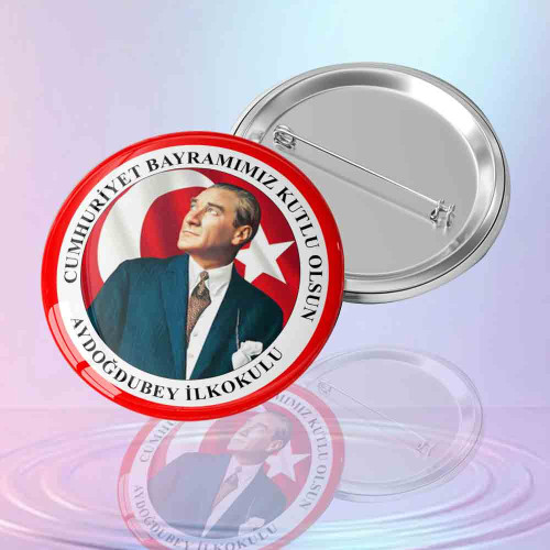 Cumhuriyet Bayramı Rozeti | Kişiye Özel Okul İsmi Yazılabilir Cumhuriyet Bayramı Rozeti | Kişiye Özel Okul İsmi Yazılabilir