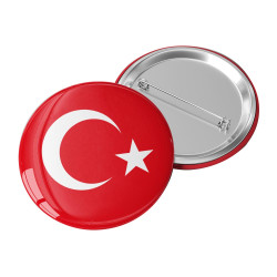 Türk Bayrağı Yaka Rozeti (Parlak Kaplamalı, Metal İğneli)