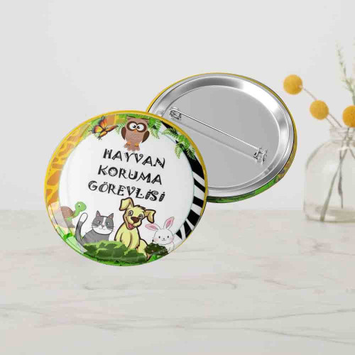 Hayvan Koruma Görevlisi Rozeti | Hayvanları Koruma Günü Temalı Hayvan Koruma Görevlisi Rozeti | Hayvanları Koruma Günü Temalı