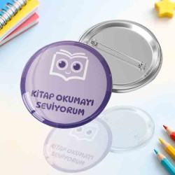 Kitap Okumayı Seviyorum Rozeti - Kitap Kurdu İğneli Buton Rozet Kitap Okumayı Seviyorum Rozeti - Kitap Kurdu İğneli Buton Rozet
