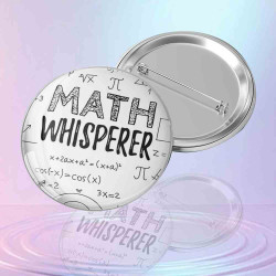 "Math Whisperer" Matematik Dehası Rozeti - Bilim ve Formül Temalı
