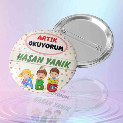 İsme Özel "Artık Okuyorum" Rozeti - Okuma Bayramı Başarı ve Motivasyon Ödülü