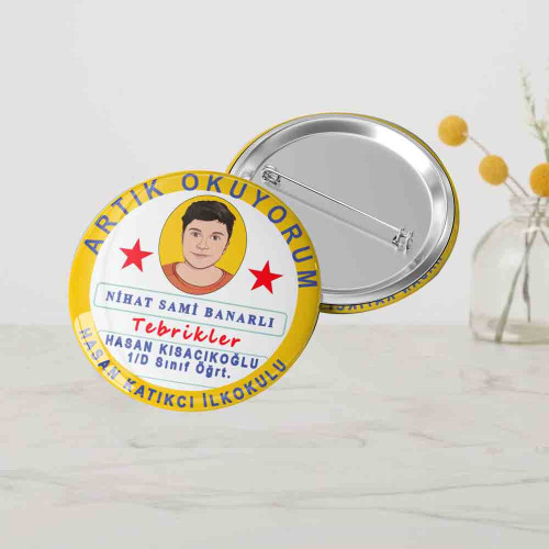 Resimli Artık Okuyorum Rozeti | Öğrenciler İçin Motive Edici Resimli Artık Okuyorum Rozeti | Öğrenciler İçin Motive Edici