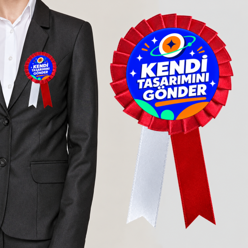 Kişiye Özel Saten Kokart Yaptırma - Kendi Tasarımını Gönder Kurdeleli Tören Kokartı Kişiye Özel Saten Kokart Yaptırma - Kendi Tasarımını Gönder Kurdeleli Tören Kokartı